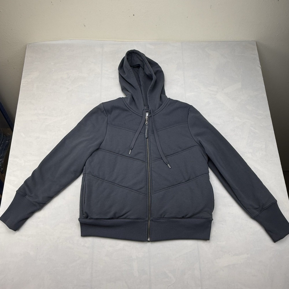 Old Navy Women's Quilted Zip Hoodie Jacket Gray XL Full Zip